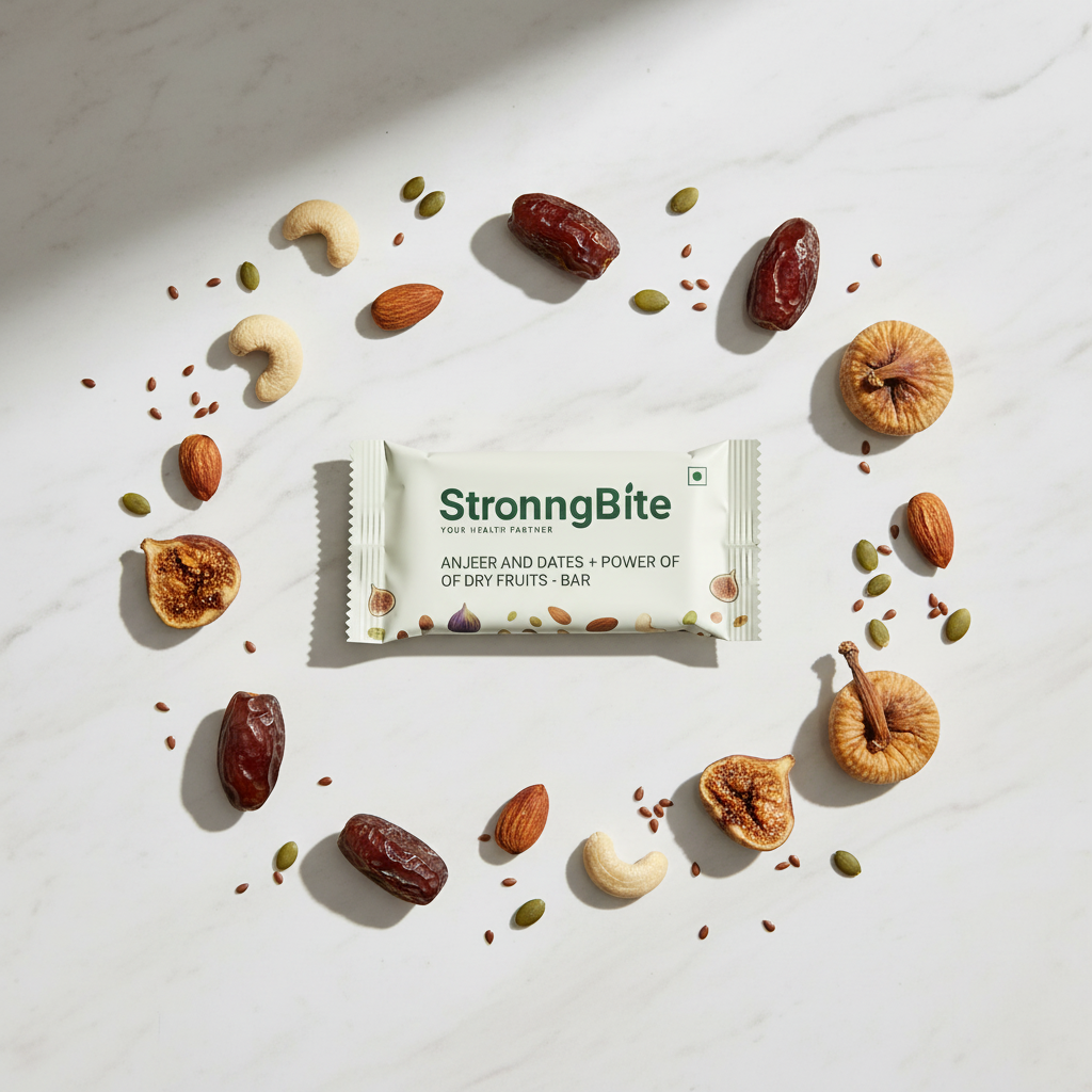StronngBite Anjeer Energy Bar - Fuel Your Day In The Nature's Way | Better Than Protein Bars (Pack of 5)