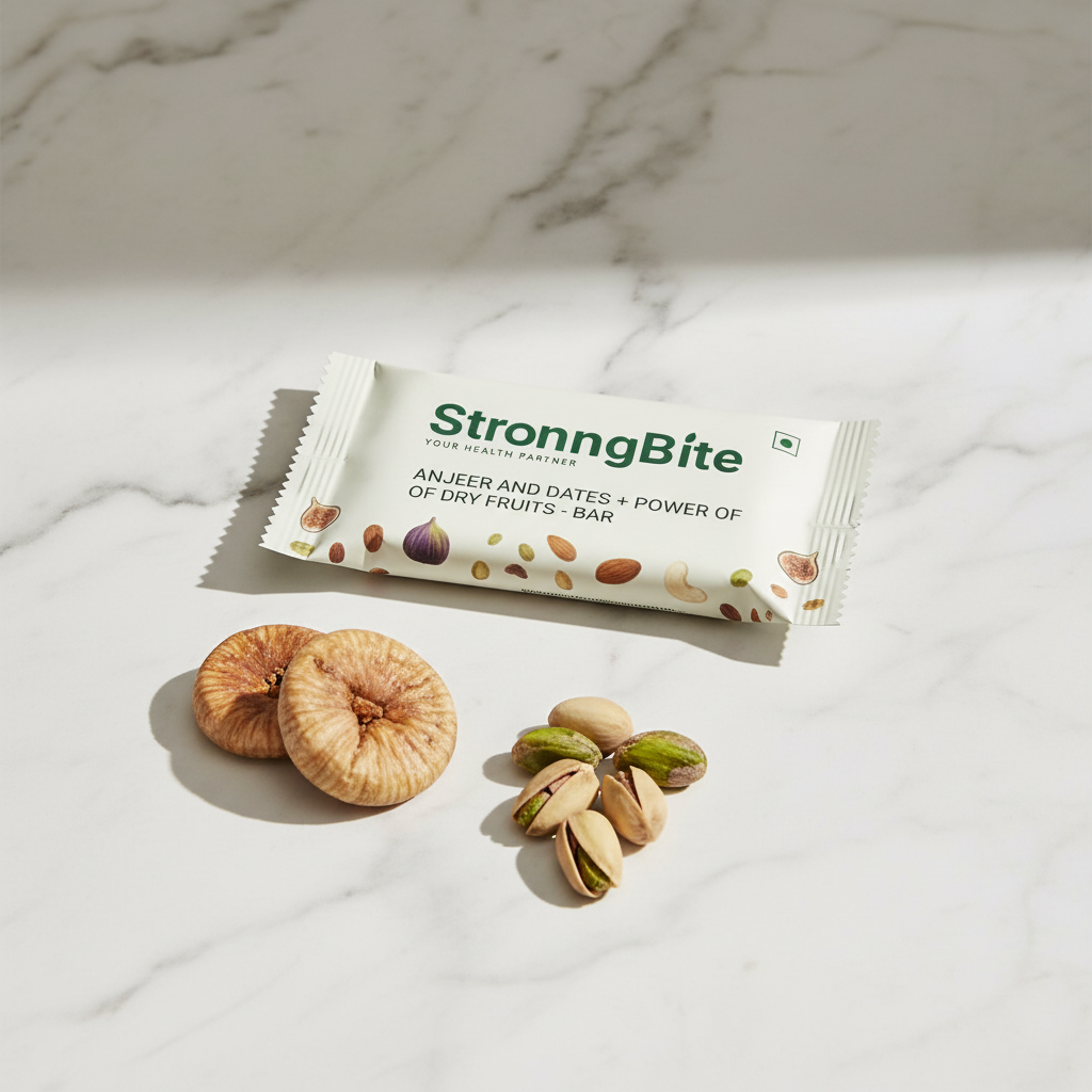 StronngBite Anjeer Energy Bar - Fuel Your Day In The Nature's Way | Better Than Protein Bars (Pack of 5)