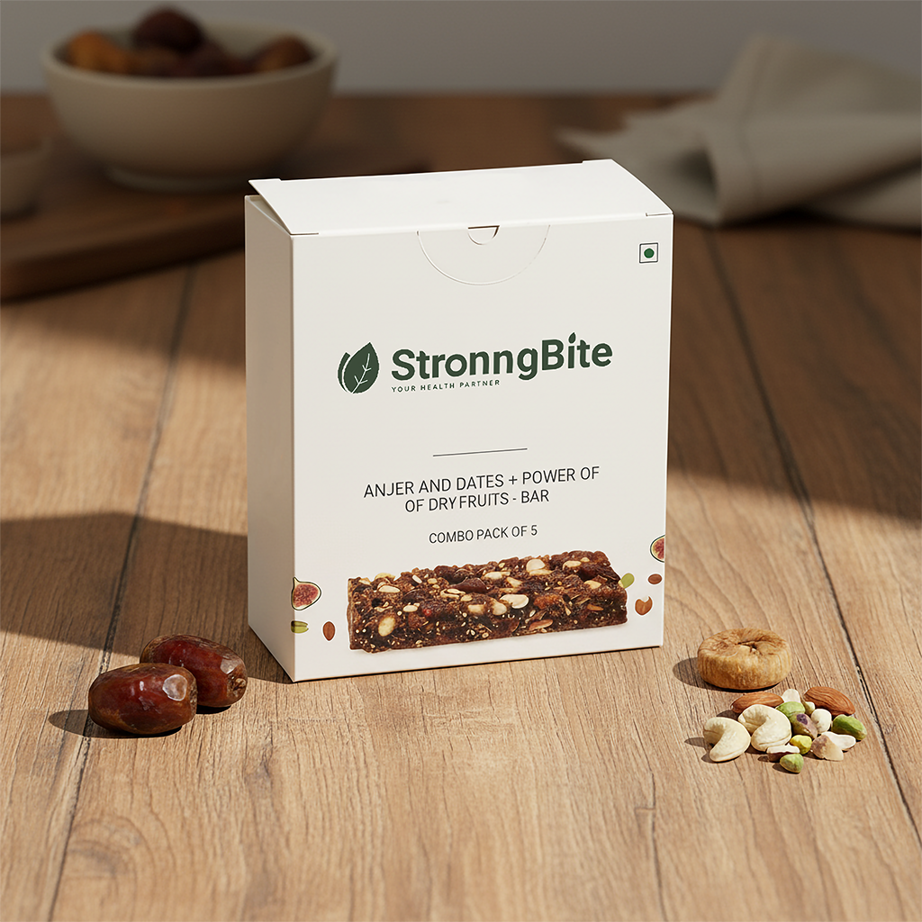 StronngBite Anjeer Energy Bar - Fuel Your Day In The Nature's Way | Better Than Protein Bars (Pack of 5)